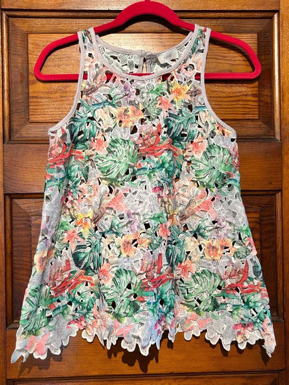 Inari Tropical Floral Lace Sleeveless Top XS